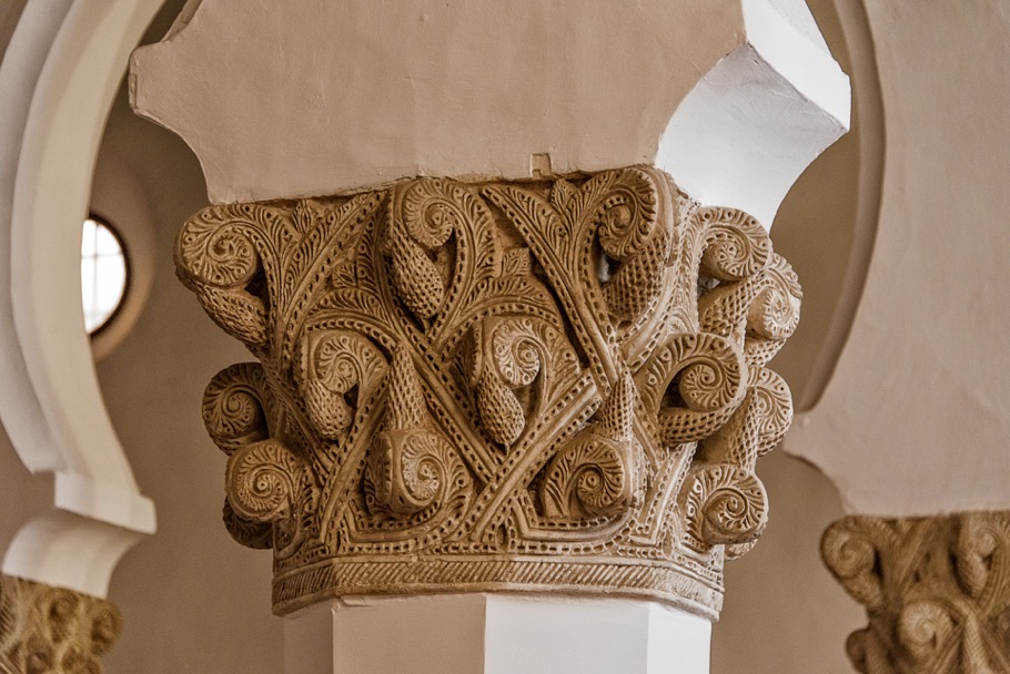 Capital on column in Synagog, Toledo, Spain