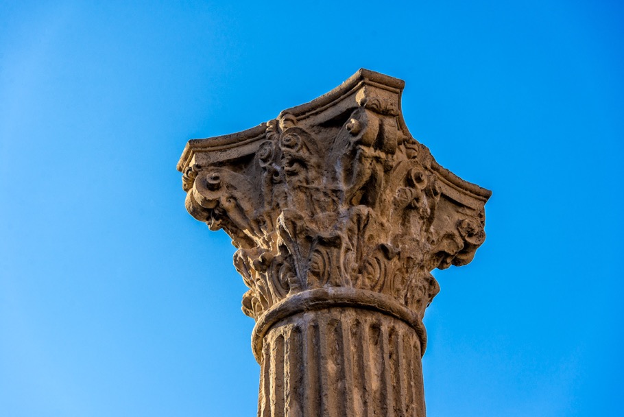 Capital of Corinthian column in Roman Forum, Tarragona,  Spain