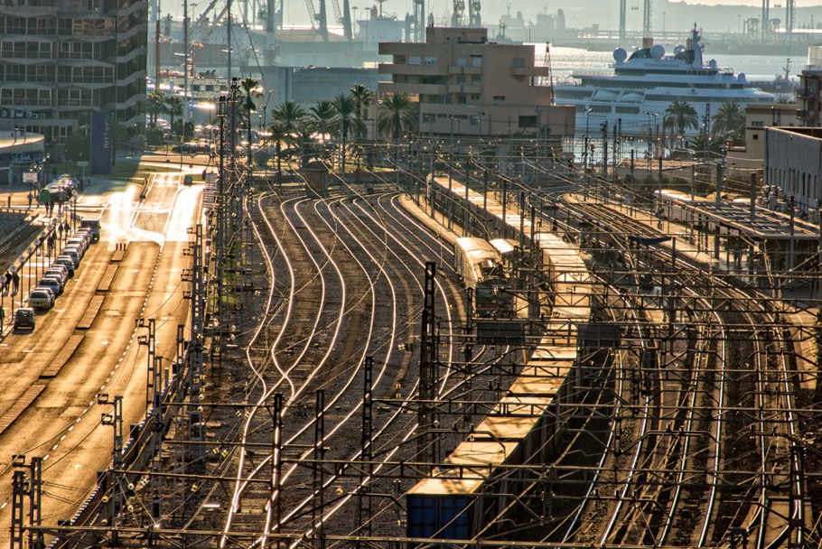 Train yard Tarragona, Spain